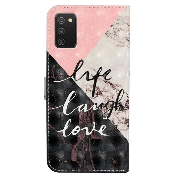 For Samsung Galaxy A03s (164.2 x 75.9 x 9.1mm) Case 3D Pattern Printed PU Leather Phone Cover