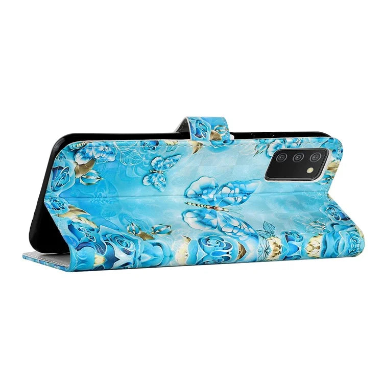 For Samsung Galaxy A03s (164.2 x 75.9 x 9.1mm) Case 3D Pattern Printed PU Leather Phone Cover