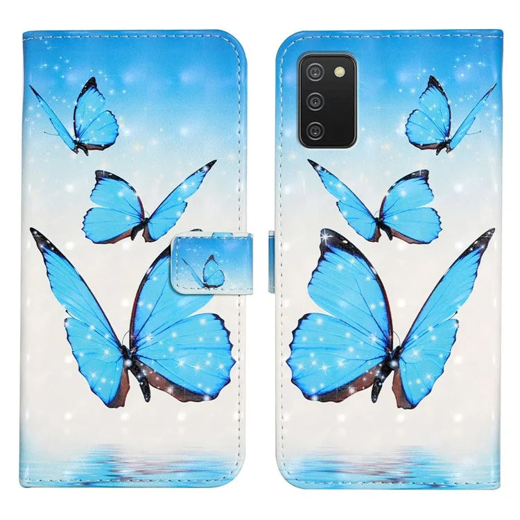 For Samsung Galaxy A03s (164.2 x 75.9 x 9.1mm) Case 3D Pattern Printed PU Leather Phone Cover
