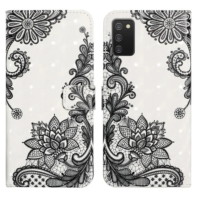 For Samsung Galaxy A03s (164.2 x 75.9 x 9.1mm) Case 3D Pattern Printed PU Leather Phone Cover