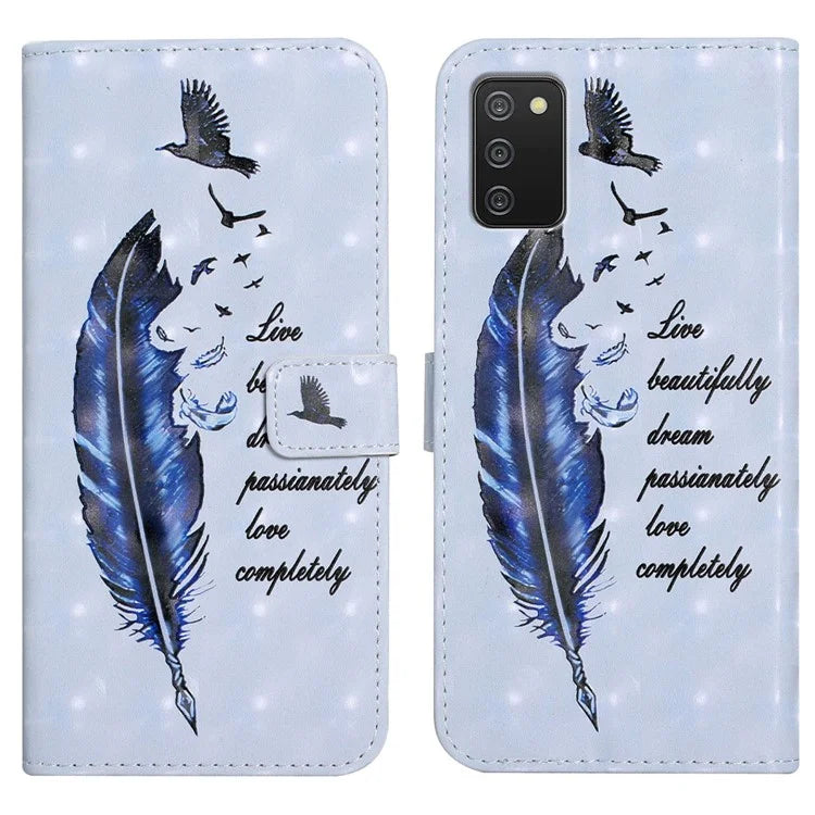 For Samsung Galaxy A03s (164.2 x 75.9 x 9.1mm) Case 3D Pattern Printed PU Leather Phone Cover