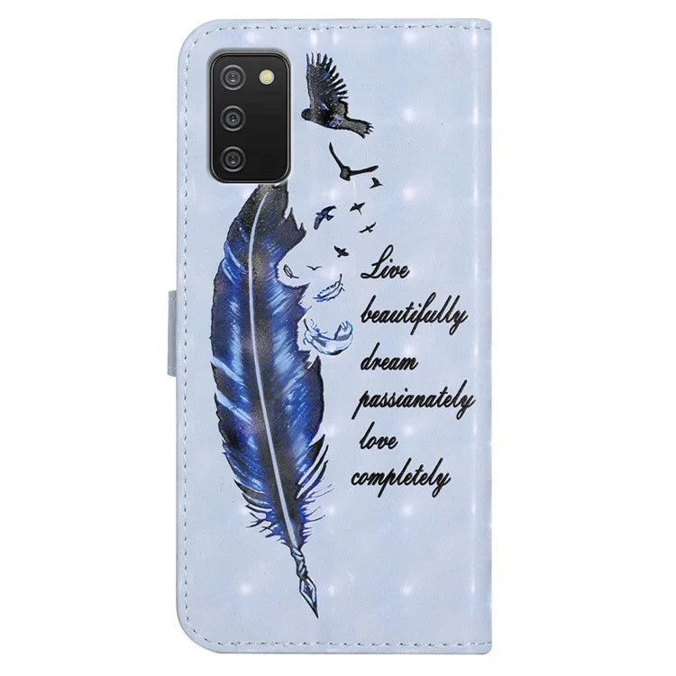 For Samsung Galaxy A03s (164.2 x 75.9 x 9.1mm) Case 3D Pattern Printed PU Leather Phone Cover