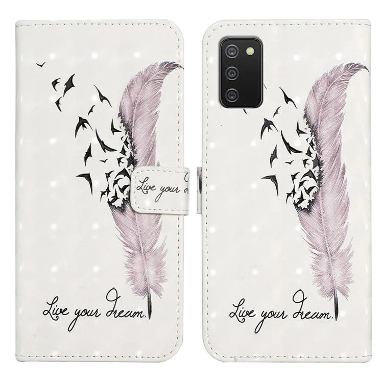 For Samsung Galaxy A03s (164.2 x 75.9 x 9.1mm) Case 3D Pattern Printed PU Leather Phone Cover