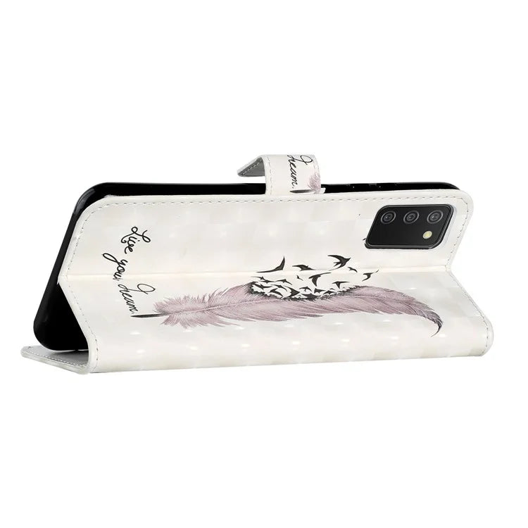 For Samsung Galaxy A03s (164.2 x 75.9 x 9.1mm) Case 3D Pattern Printed PU Leather Phone Cover