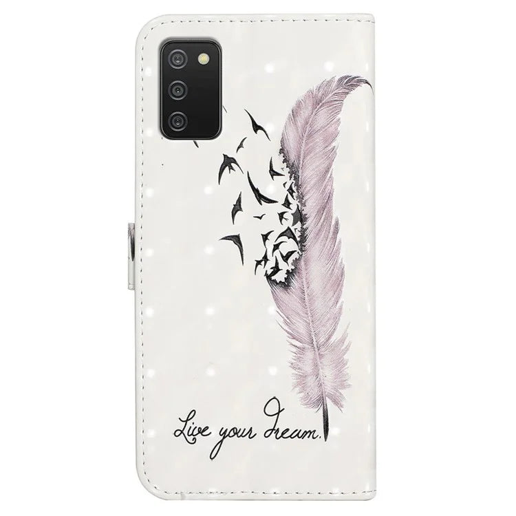 For Samsung Galaxy A03s (164.2 x 75.9 x 9.1mm) Case 3D Pattern Printed PU Leather Phone Cover