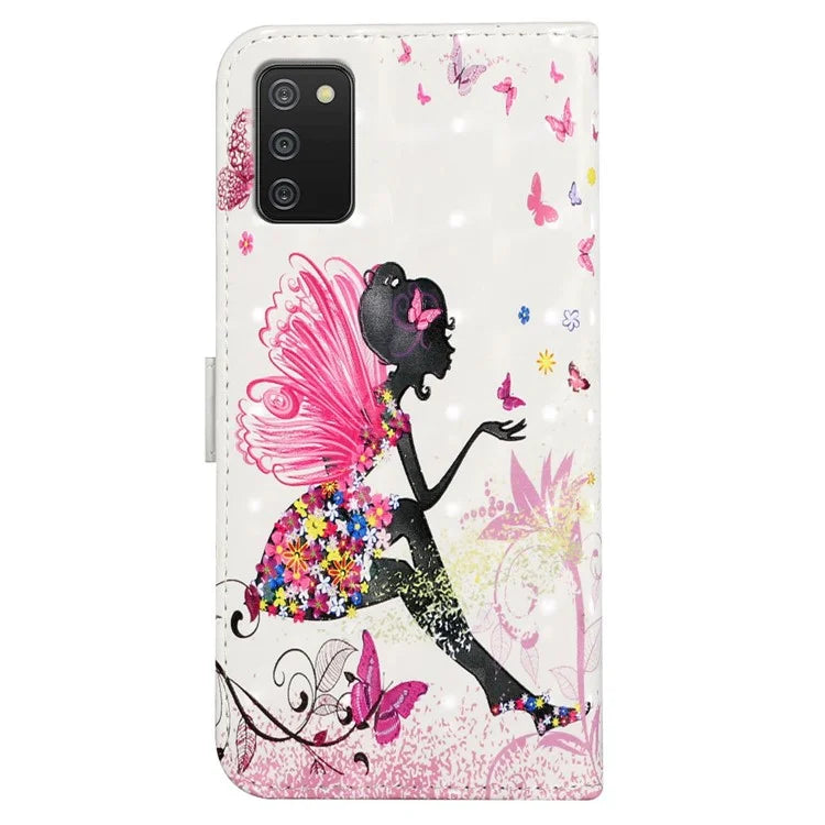 For Samsung Galaxy A03s (164.2 x 75.9 x 9.1mm) Case 3D Pattern Printed PU Leather Phone Cover