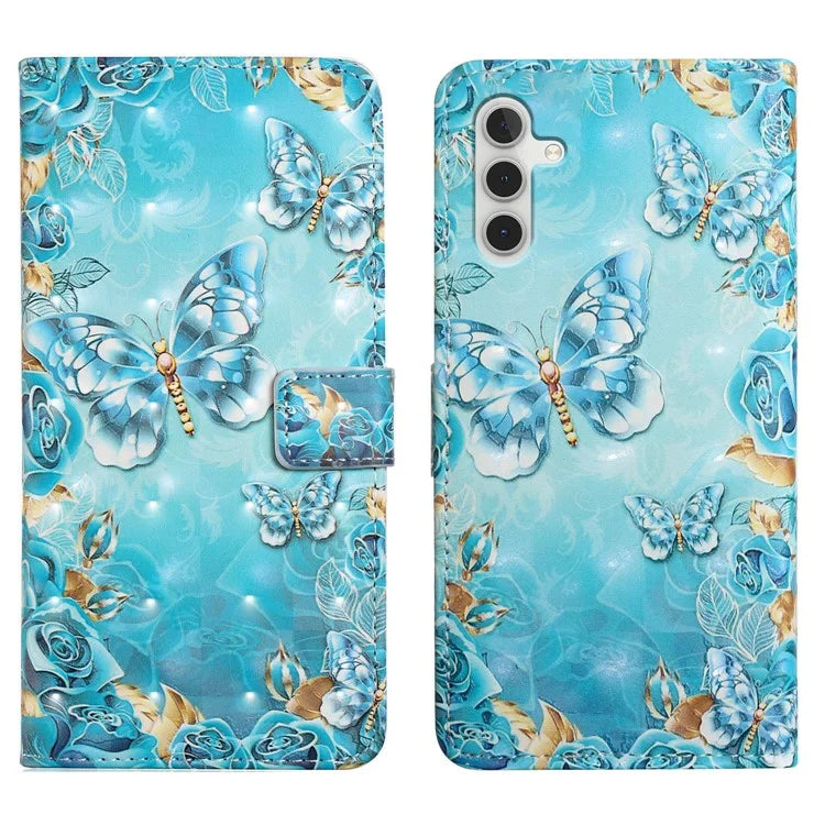 For Samsung Galaxy A24 4G (162.1 x 77.6 x 8.3mm) Case PU Leather Wallet 3D Pattern Phone Cover