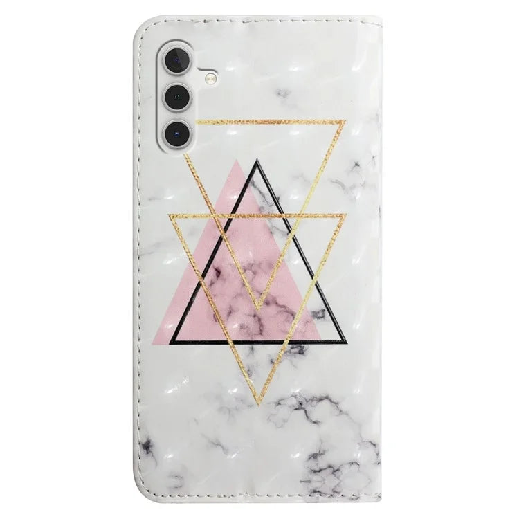 For Samsung Galaxy A24 4G (162.1 x 77.6 x 8.3mm) Case PU Leather Wallet 3D Pattern Phone Cover