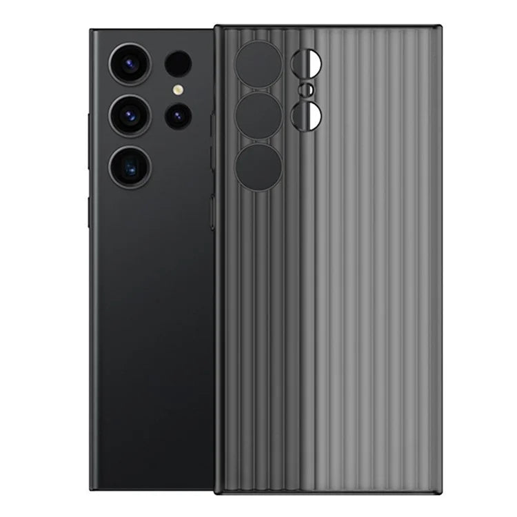 For Samsung Galaxy S23 Ultra Case Corrugated Texture Matte PC Skin-touch Phone Cover