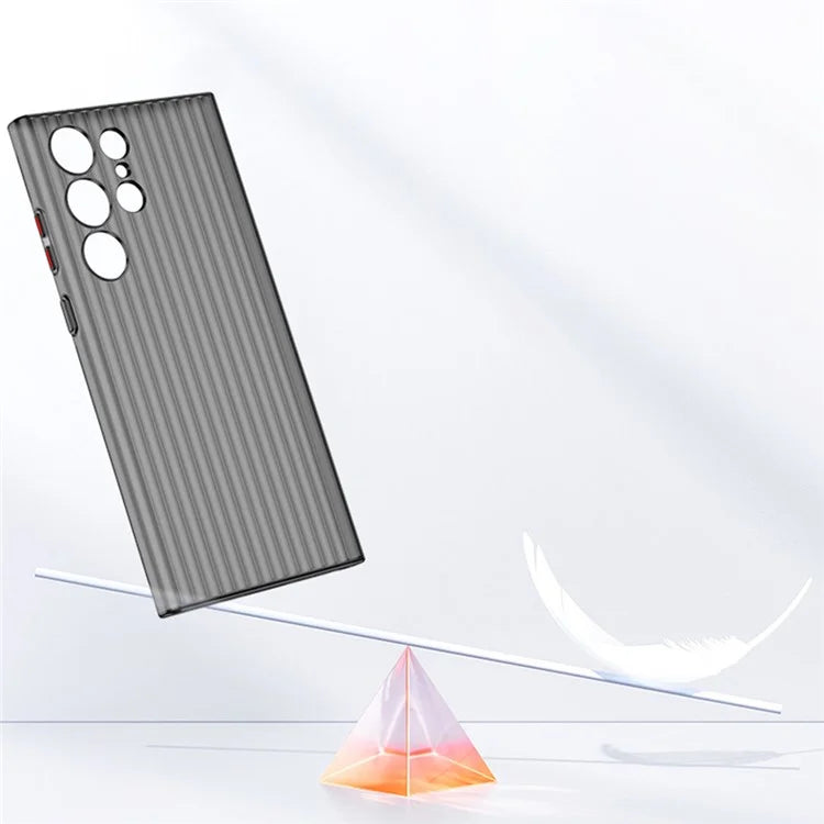 For Samsung Galaxy S23 Ultra Case Corrugated Texture Matte PC Skin-touch Phone Cover