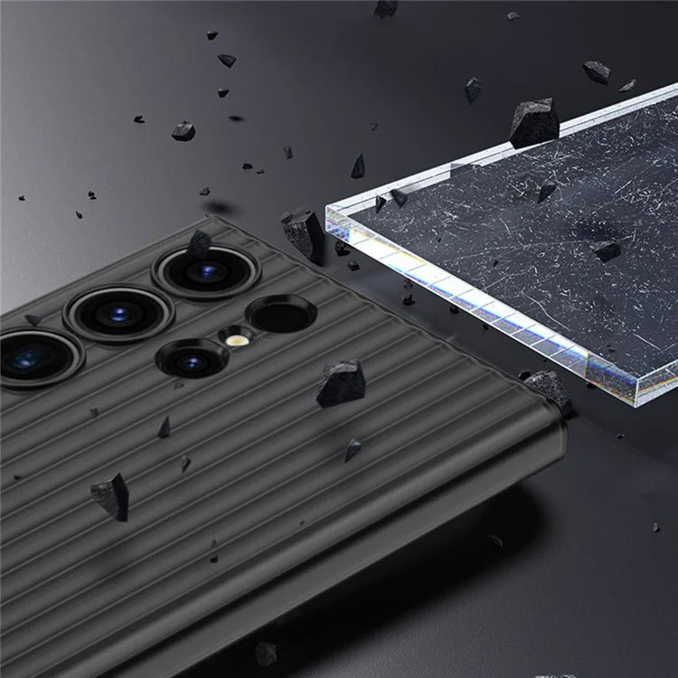 For Samsung Galaxy S23 Ultra Case Corrugated Texture Matte PC Skin-touch Phone Cover