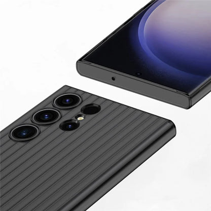 For Samsung Galaxy S23 Ultra Case Corrugated Texture Matte PC Skin-touch Phone Cover