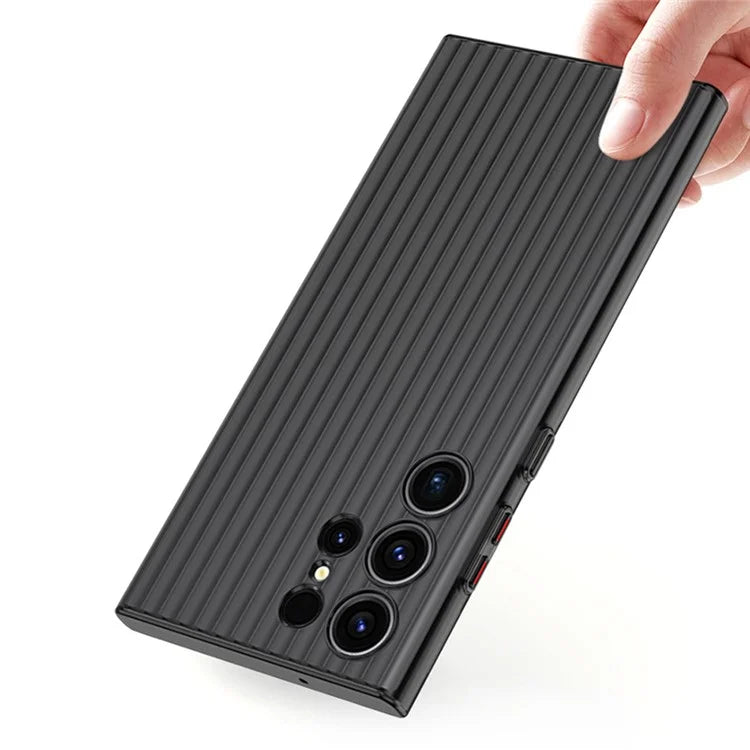 For Samsung Galaxy S23 Ultra Case Corrugated Texture Matte PC Skin-touch Phone Cover