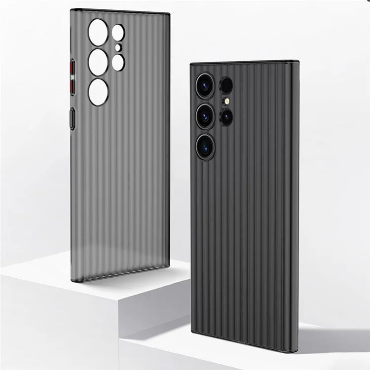 For Samsung Galaxy S23 Ultra Case Corrugated Texture Matte PC Skin-touch Phone Cover