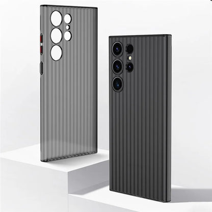 For Samsung Galaxy S23 Ultra Case Corrugated Texture Matte PC Skin-touch Phone Cover