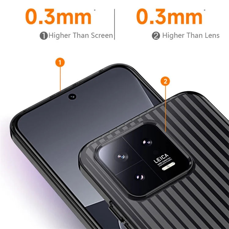 For Xiaomi 13 Case Corrugated Texture Drop Proof Hard PC Phone Cover