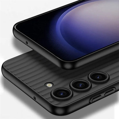 For Samsung Galaxy S23 Case Corrugated Texture Anti-scratch Hard PC Phone Cover