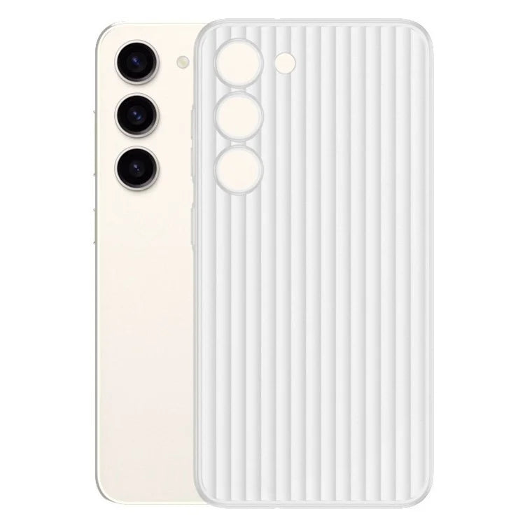 For Samsung Galaxy S23+ Case Corrugated Texture PC Phone Cover Back Shell