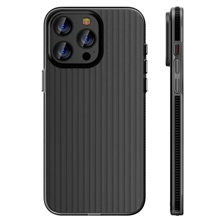 For iPhone 14 Pro Max Case Corrugated Texture Skin-touch Matte PC Phone Cover