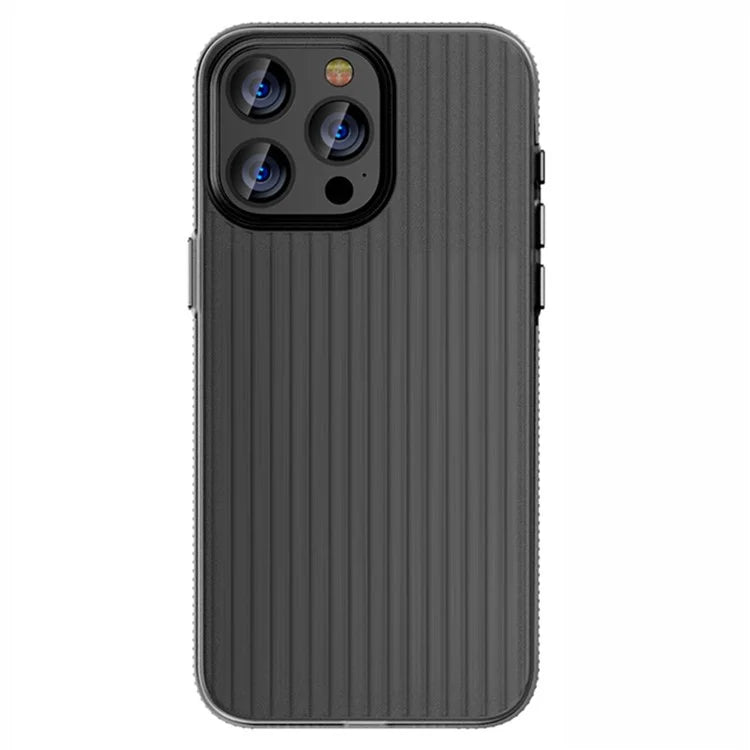 For iPhone 15 Pro Max Case Corrugated Texture Shockproof Matte PC Phone Cover
