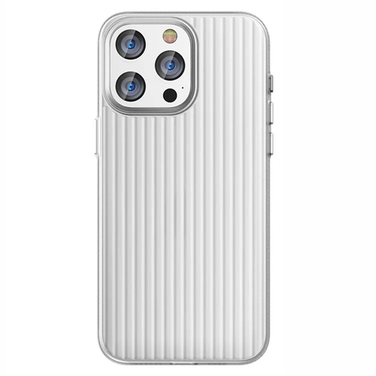 For iPhone 15 Pro Max Case Corrugated Texture Shockproof Matte PC Phone Cover