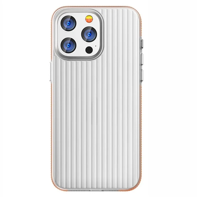 For iPhone 15 Pro Max Case Corrugated Texture Shockproof Matte PC Phone Cover