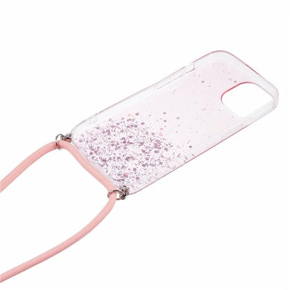 AW Series for iPhone 15 Case Sparkle Epoxy TPU Phone Cover with Lanyard