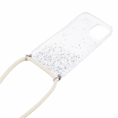 AW Series for iPhone 15 Case Sparkle Epoxy TPU Phone Cover with Lanyard