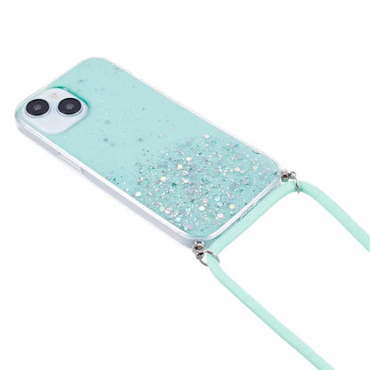 AW Series for iPhone 15 Plus TPU Case Sparkle Epoxy Phone Cover with Lanyard