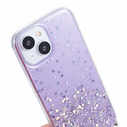 AW Series for iPhone 13 Slim Case Sparkle Epoxy TPU Phone Shell with Lanyard