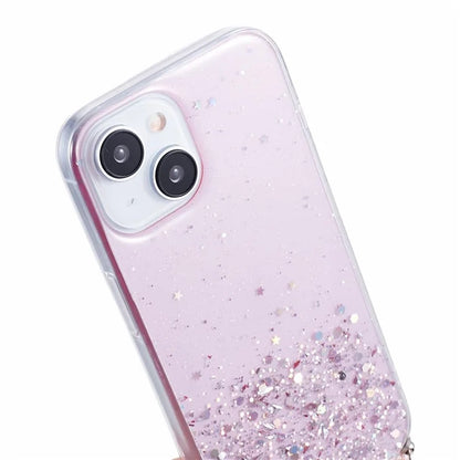 AW Series for iPhone 13 Slim Case Sparkle Epoxy TPU Phone Shell with Lanyard