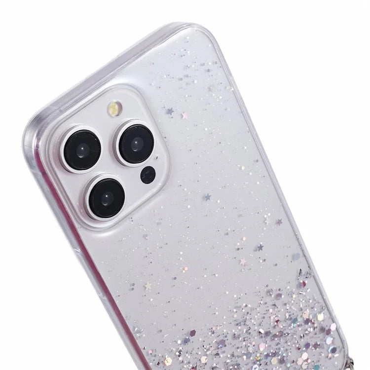 AW Series for iPhone 15 Pro Slim-Fit Phone Shell Epoxy Flexible TPU Case with Lanyard