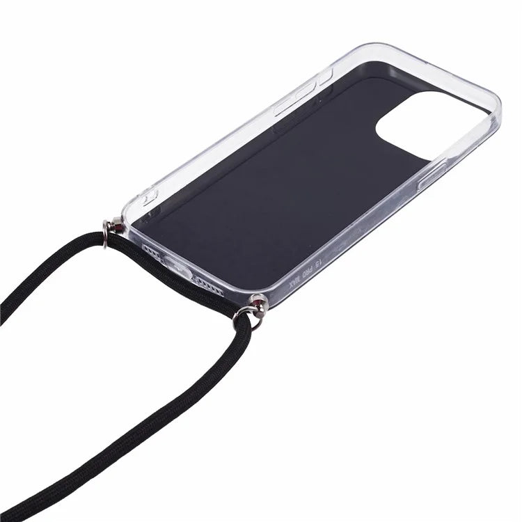 AW Series for iPhone 13 Pro TPU Phone Shell Case Sparkle Epoxy Phone Cover with Lanyard