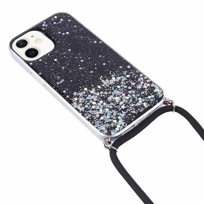 AW Series for iPhone 12 Pro / 12 Case Sparkle Epoxy TPU Phone Shell with Lanyard