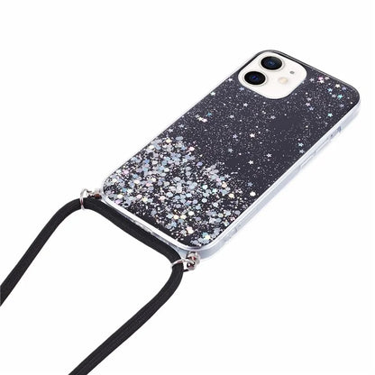 AW Series for iPhone 12 Pro / 12 Case Sparkle Epoxy TPU Phone Shell with Lanyard