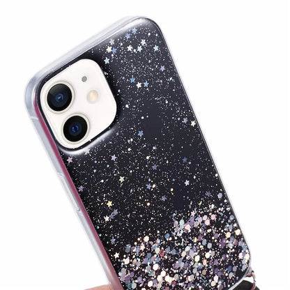 AW Series for iPhone 12 Pro / 12 Case Sparkle Epoxy TPU Phone Shell with Lanyard