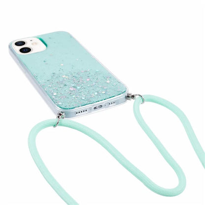 AW Series for iPhone 12 Pro / 12 Case Sparkle Epoxy TPU Phone Shell with Lanyard