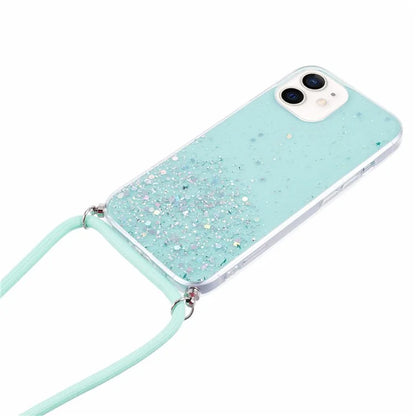 AW Series for iPhone 12 Pro / 12 Case Sparkle Epoxy TPU Phone Shell with Lanyard