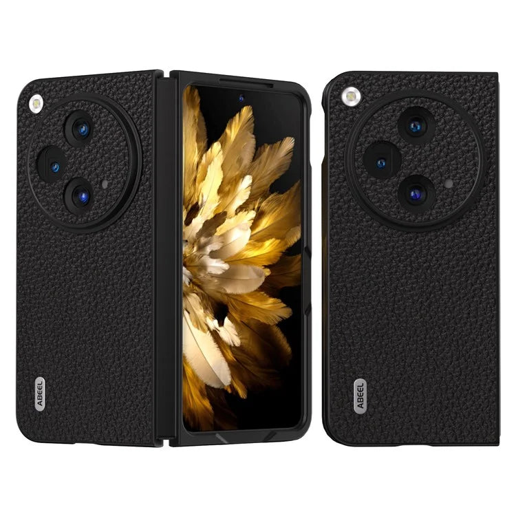 ABEEL For Oppo Find N3 5G / OnePlus Open Case Genuine Cow Leather Hard PC Shell Cover