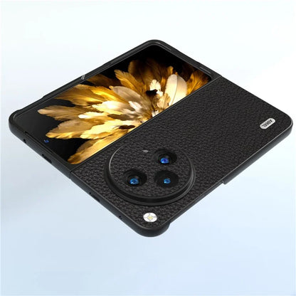 ABEEL For Oppo Find N3 5G / OnePlus Open Case Genuine Cow Leather Hard PC Shell Cover