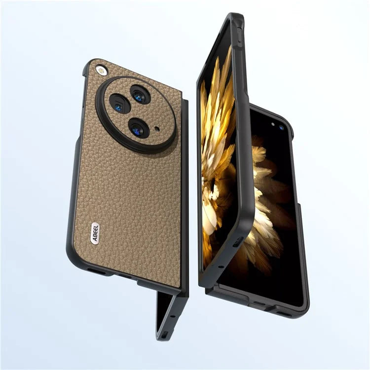 ABEEL For Oppo Find N3 5G / OnePlus Open Case Genuine Cow Leather Hard PC Shell Cover