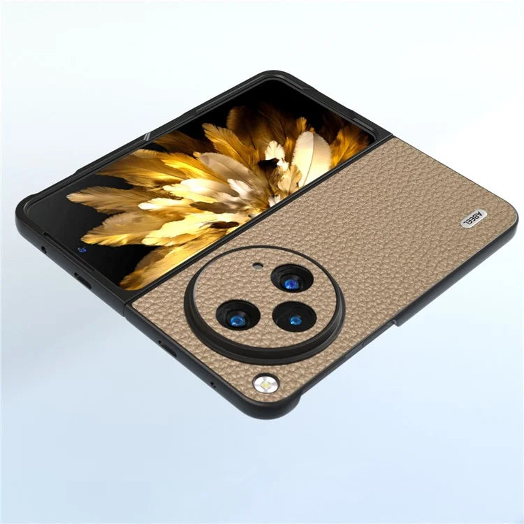 ABEEL For Oppo Find N3 5G / OnePlus Open Case Genuine Cow Leather Hard PC Shell Cover