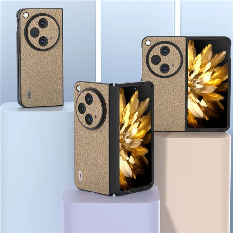 ABEEL For Oppo Find N3 5G / OnePlus Open Case Genuine Cow Leather Hard PC Shell Cover