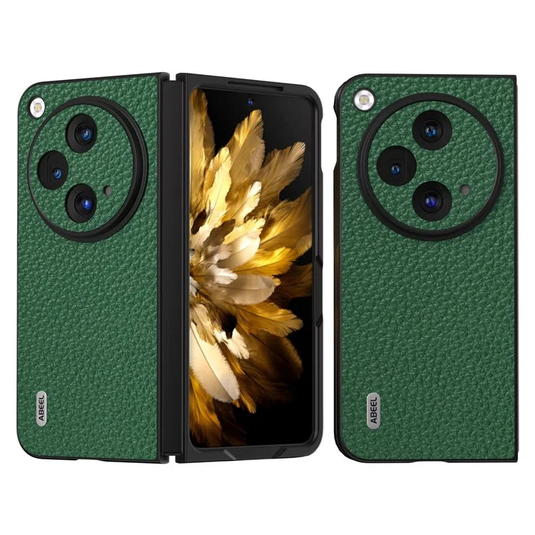 ABEEL For Oppo Find N3 5G / OnePlus Open Case Genuine Cow Leather Hard PC Shell Cover