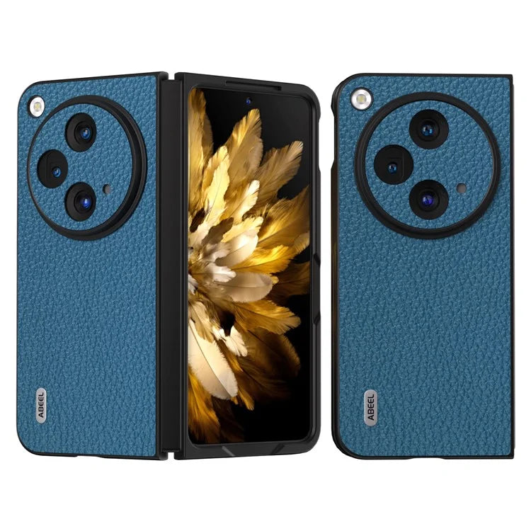 ABEEL For Oppo Find N3 5G / OnePlus Open Case Genuine Cow Leather Hard PC Shell Cover
