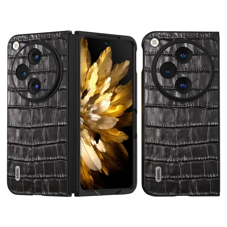 ABEEL For Oppo Find N3 5G / OnePlus Open Case Genuine Cow Leather+PC Back Phone Cover