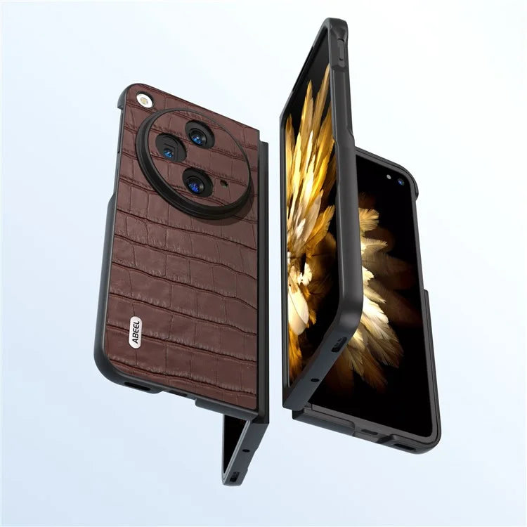 ABEEL For Oppo Find N3 5G / OnePlus Open Case Genuine Cow Leather+PC Back Phone Cover