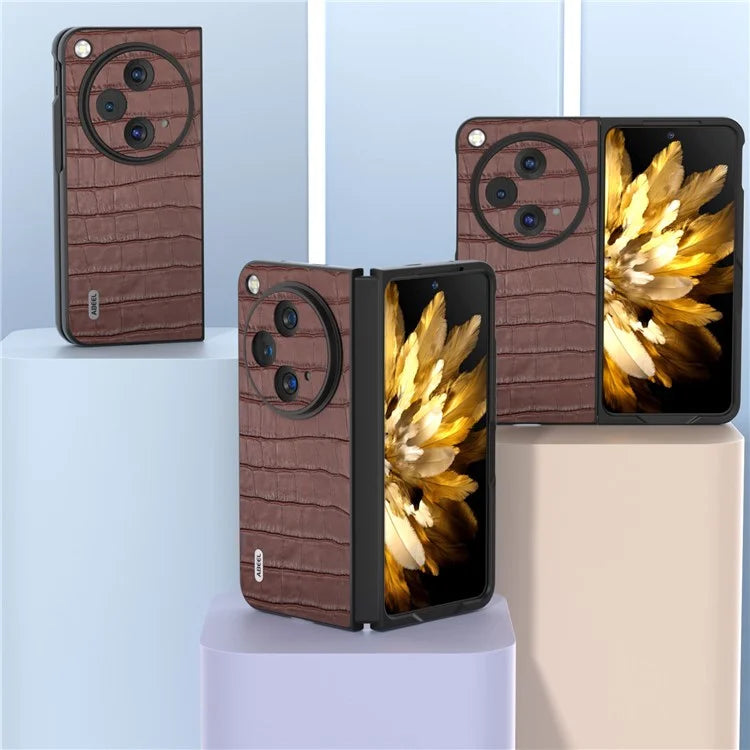 ABEEL For Oppo Find N3 5G / OnePlus Open Case Genuine Cow Leather+PC Back Phone Cover