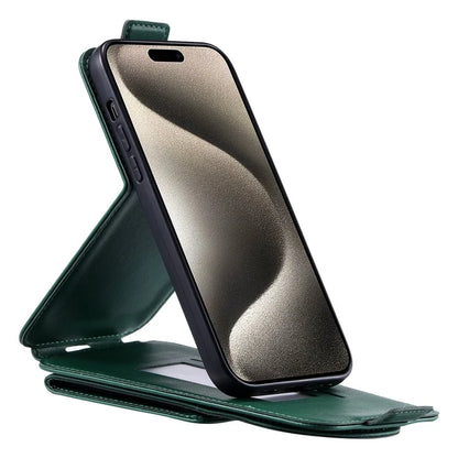 For iPhone 15 Pro Max Case Wallet PU Leather Phone Stand Cover with Straps