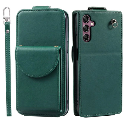 For Samsung Galaxy A24 4G (162.1 x 77.6 x 8.3mm) Case Vertical Flip Wallet Phone Cover with Straps